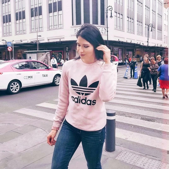 adidas Sweaters - Adidas Pink Trefoil Crewneck Sweatshirt